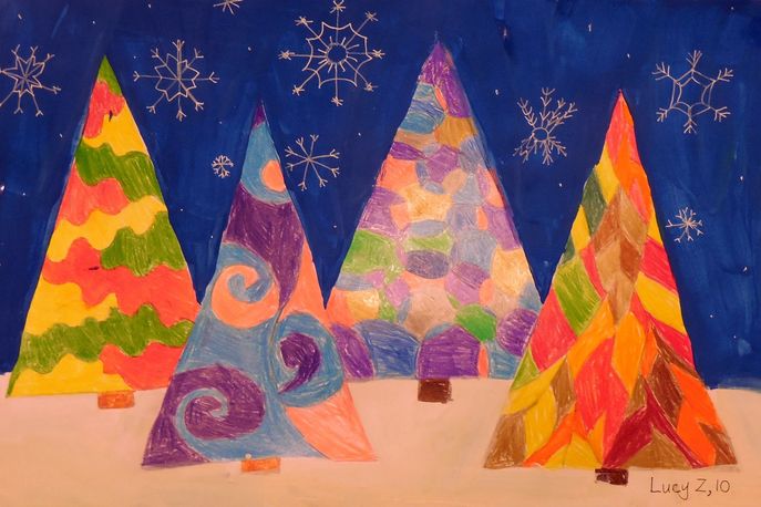 Art Studio PALETTE. Lucy Zhang Picture.  Mixed Media Holidays Christmas 