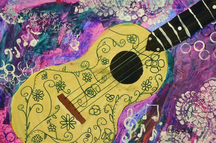 Art Studio PALETTE. Lucy Zhang Picture.  Marker, Tempera Still Life Music 