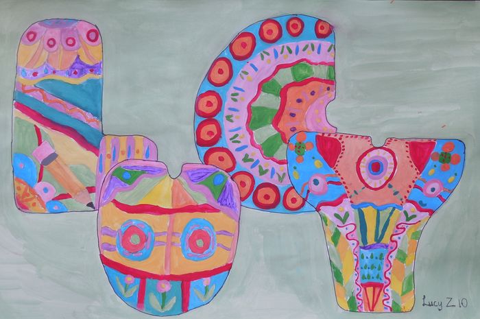 Art Studio PALETTE. Lucy Zhang Picture.  Tempera Design Selfname 