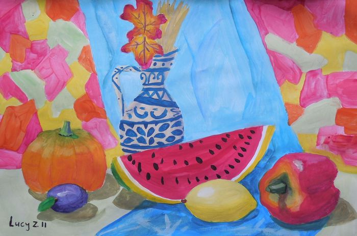 Art Studio PALETTE. Lucy Zhang Picture.  Tempera Still Life Still Life 