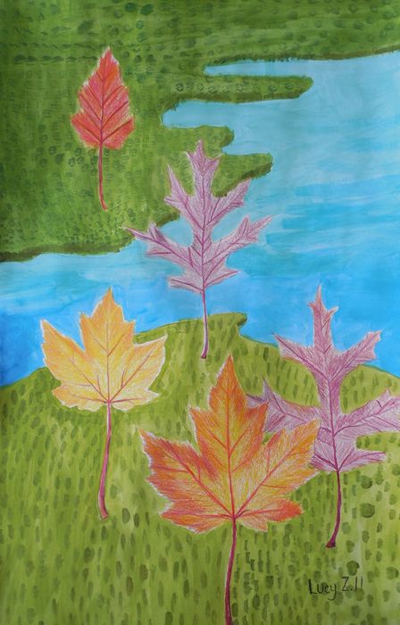 Art Studio PALETTE. Lucy Zhang Picture.  Mixed Media Plants Leaves 