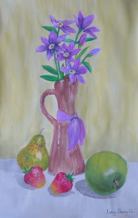 Art Studio PALETTE. Lucy Zhang Picture.  Tempera Still Life Still Life 