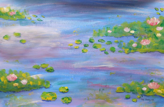 Art Studio PALETTE. Lucy Zhang Picture.  Tempera Inspired by Monet 