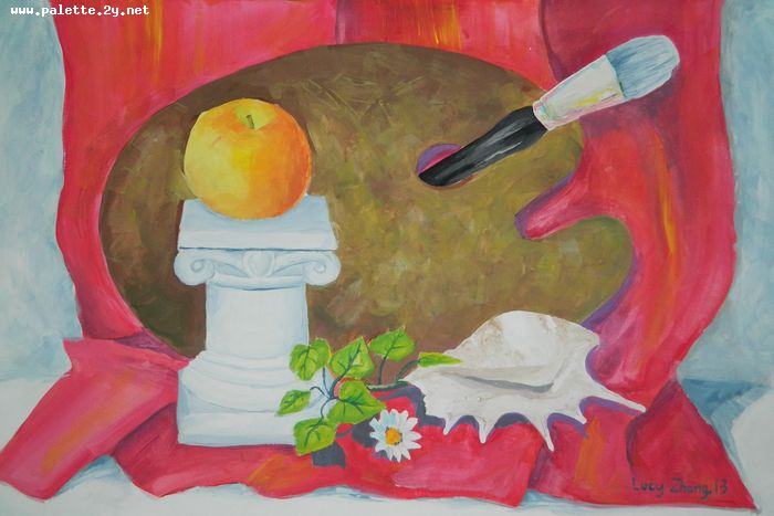 Art Studio PALETTE. Lucy Zhang Picture.  Tempera Still Life Palette 