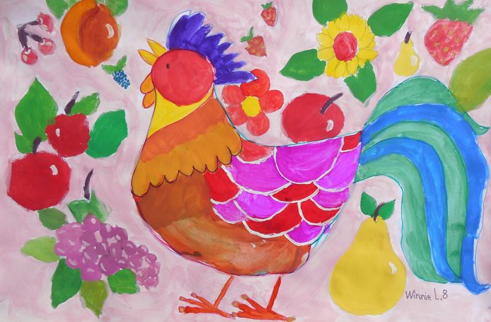 Art Studio PALETTE. Winnie Luan Picture.  Tempera Dec. Art Birds 