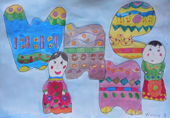 Art Studio PALETTE. Winnie Luan Picture.  Marker, Tempera Design Selfname 