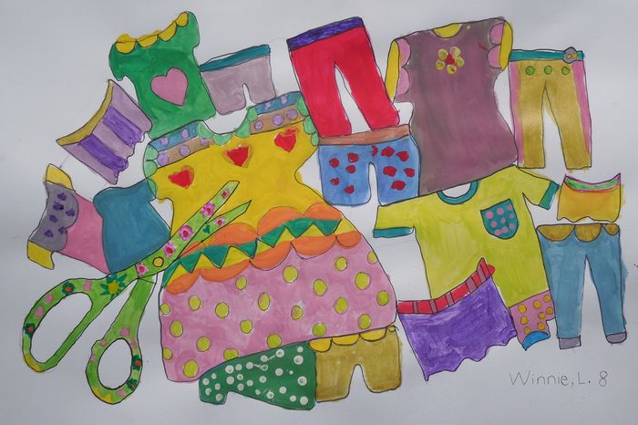 Art Studio PALETTE. Winnie Luan Picture.  Marker, Tempera Design Clothes 