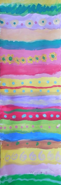 Art Studio PALETTE. Winnie Luan Picture.  Tempera Fantasy Abstract 