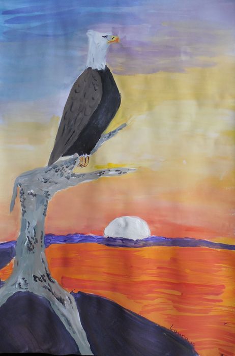 Art Studio PALETTE. Laura Zaviziena Picture.  Tempera Animals Birds 