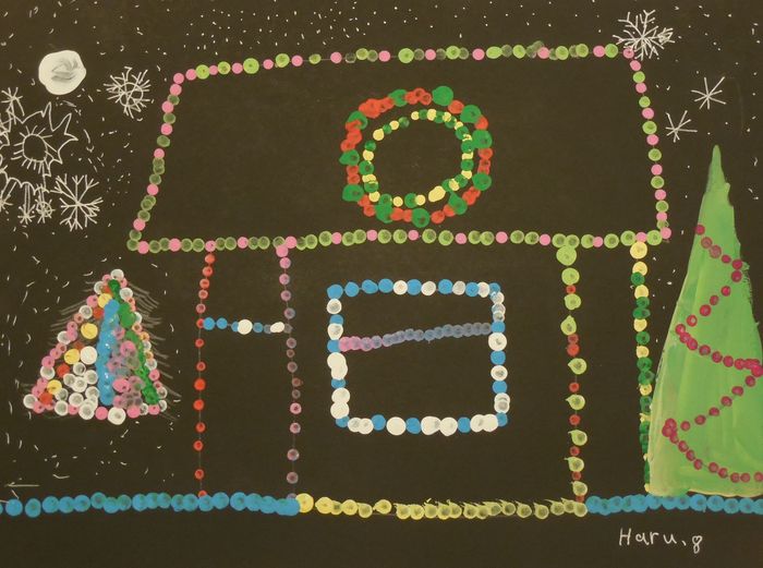 Art Studio PALETTE. Haru Yamanouchi Picture.  Tempera Holidays Christmas 