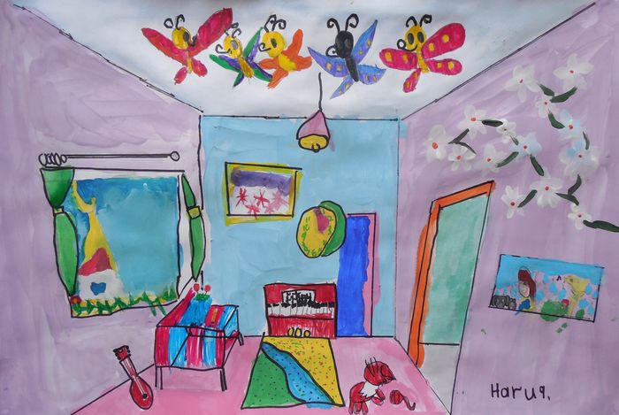 Art Studio PALETTE. Haru Yamanouchi Picture.  Marker, Tempera Design Interior 