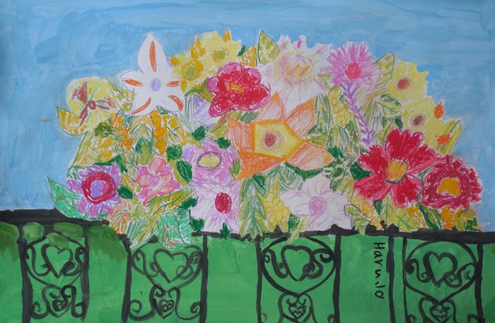 Art Studio PALETTE. Haru Yamanouchi Picture.  Mixed Media Plants Garden 