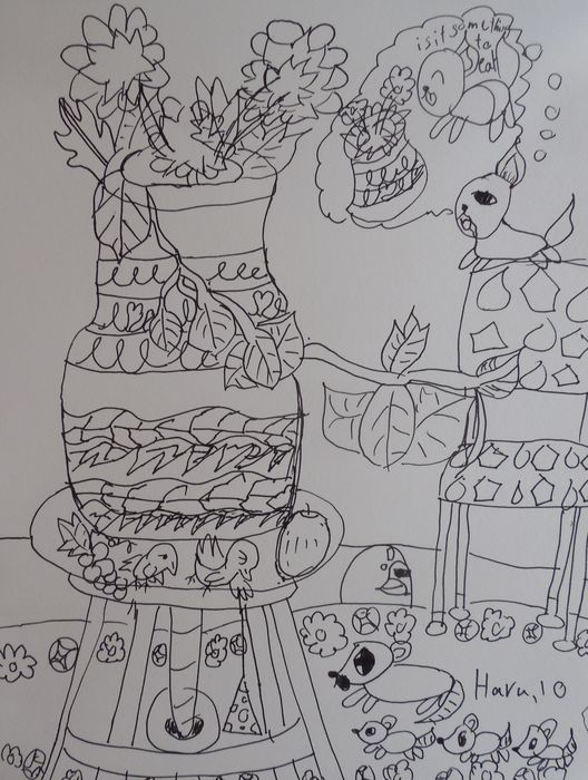 Art Studio PALETTE. Haru Yamanouchi Picture.  Ink Inspired by Matisse 