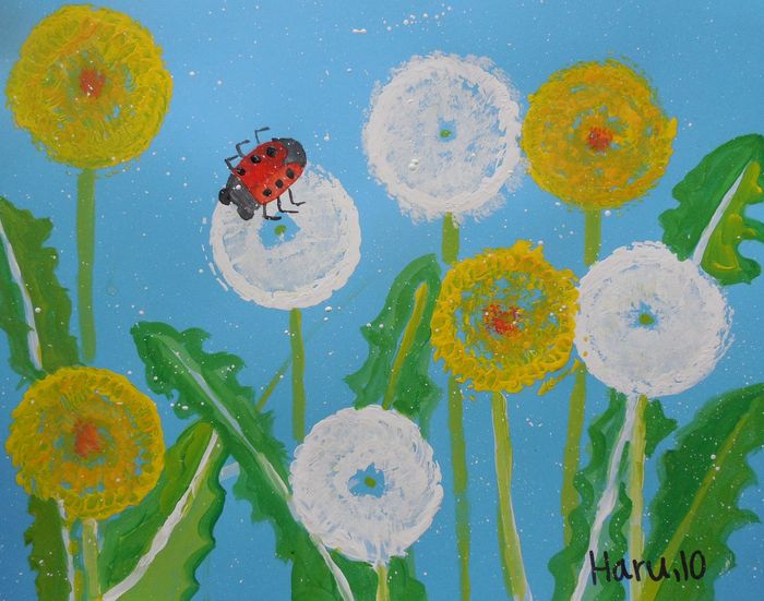 Art Studio PALETTE. Haru Yamanouchi Picture.  Tempera Animals Insects 