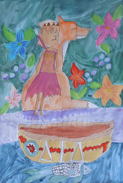 Art Studio PALETTE. Haru Yamanouchi Picture.  Watercolour, Ink Fantasy Fairy Tail Harmony with Nature