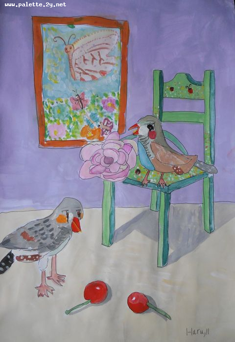 Art Studio PALETTE. Haru Yamanouchi Picture.  Marker, Tempera Still Life Still Life 