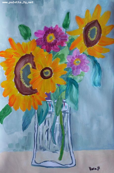 Art Studio PALETTE. Haru Yamanouchi Picture.  Tempera Still Life Still Life 