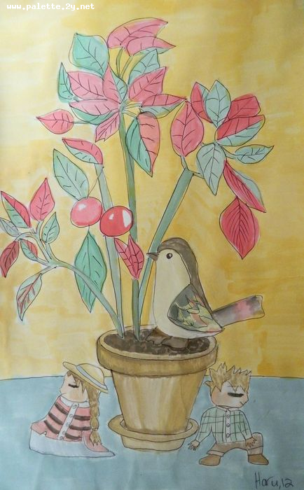 Art Studio PALETTE. Haru Yamanouchi Picture.  Watercolour, Ink Still Life Still Life 