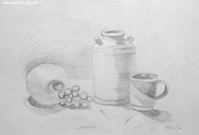 Art Studio PALETTE. Haru Yamanouchi Picture.  Pencil Still Life Still Life 