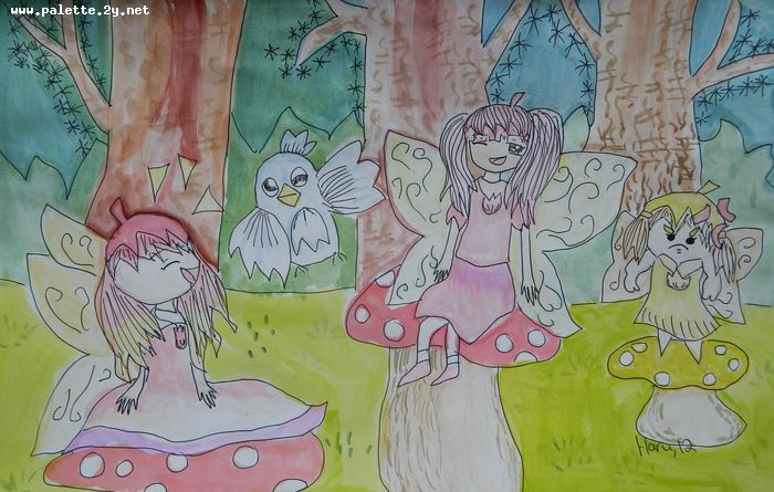 Art Studio PALETTE. Haru Yamanouchi Picture.  Watercolour, Ink Fantasy Imagenation 