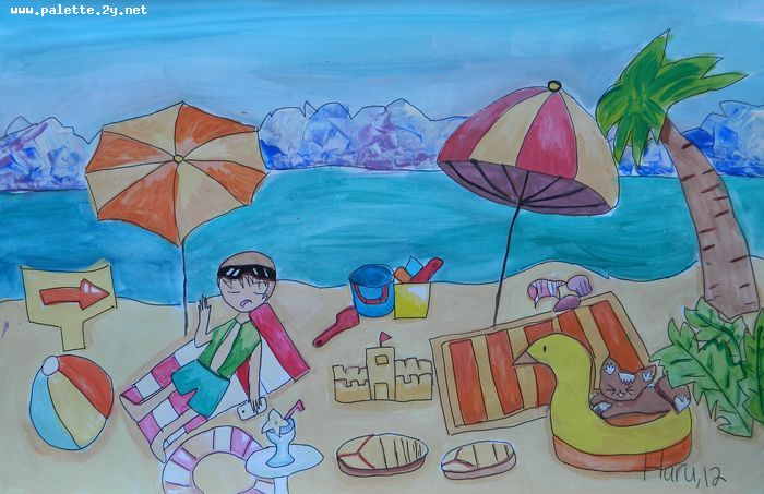 Art Studio PALETTE. Haru Yamanouchi Picture.  Tempera   Summer