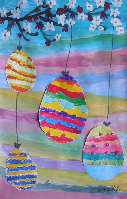 Art Studio PALETTE. Nina Koiava Picture.  Tempera Holidays Easter 