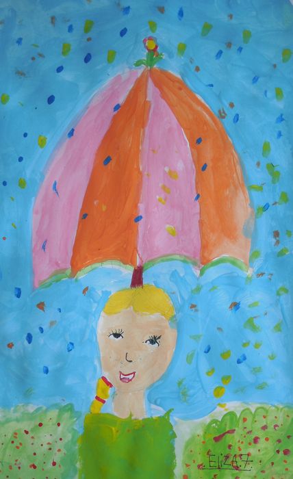 Art Studio PALETTE. Elizabeth Enilenis Picture.  Tempera People Portrait 