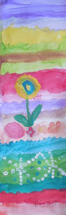 Art Studio PALETTE. Elizabeth Enilenis Picture.  Tempera Fantasy Abstract 