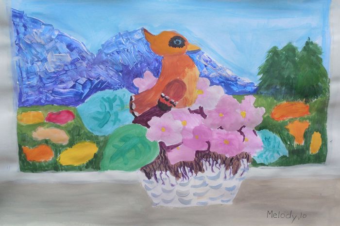 Art Studio PALETTE. Melody Wu Picture.  Tempera Still Life Still Life 