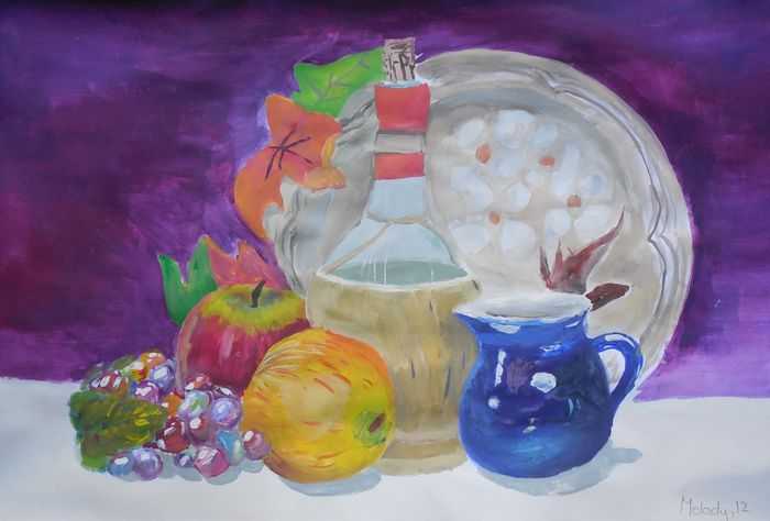 Art Studio PALETTE. Melody Wu Picture.  Tempera Still Life Still Life 
