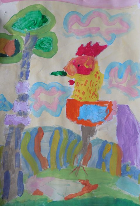 Art Studio PALETTE. Ivan Wu Picture.  Tempera Animals Birds 