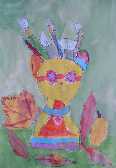 Art Studio PALETTE. Ivan Wu Picture.  Tempera Still Life Still Life 