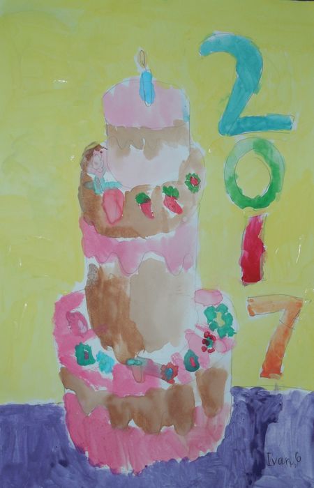 Art Studio PALETTE. Ivan Wu Picture.  Tempera Fantasy Cakes 