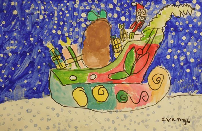 Art Studio PALETTE. Ivan Wu Picture.  Marker, Tempera Holidays New Year 