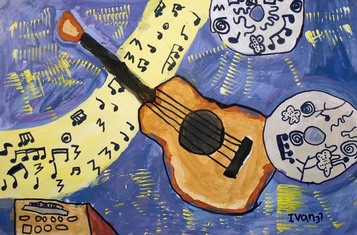 Art Studio PALETTE. Ivan Wu Picture.  Marker, Tempera Still Life Music 