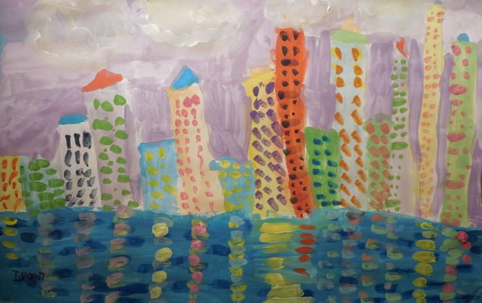 Art Studio PALETTE. Ivan Wu Picture.  Tempera Landscape Vancouver BC 