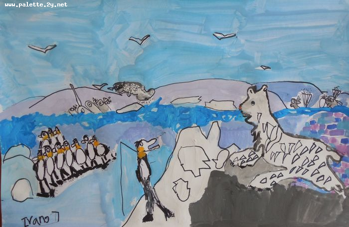 Art Studio PALETTE. Ivan Wu Picture.  Marker, Tempera Animals Mix 