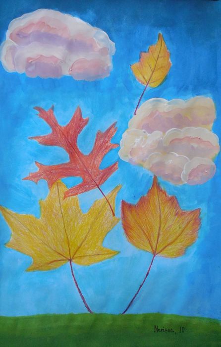 Art Studio PALETTE. Nerissa Wang Picture.  Mixed Media Plants Leaves 