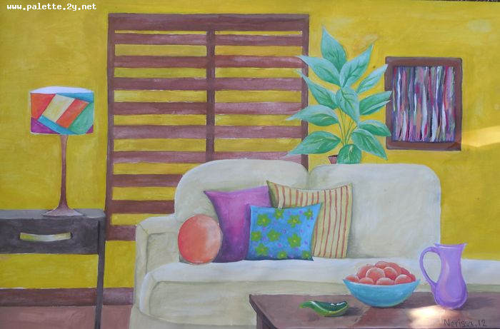 Art Studio PALETTE. Nerissa Wang Picture.  Tempera Design Interior 