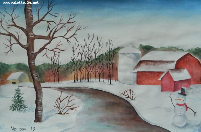 Art Studio PALETTE. Nerissa Wang Picture.  Tempera Holidays Christmas 