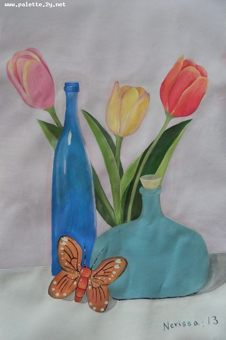 Art Studio PALETTE. Nerissa Wang Picture.  Tempera Still Life Still Life 