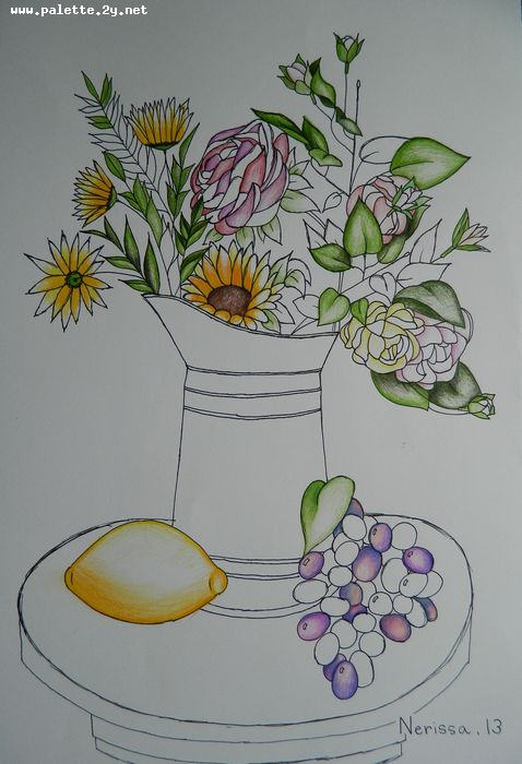 Art Studio PALETTE. Nerissa Wang Picture.  Coloured Pencil Inspired by Matisse 