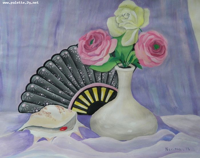 Art Studio PALETTE. Nerissa Wang Picture.  Tempera Still Life Still Life 