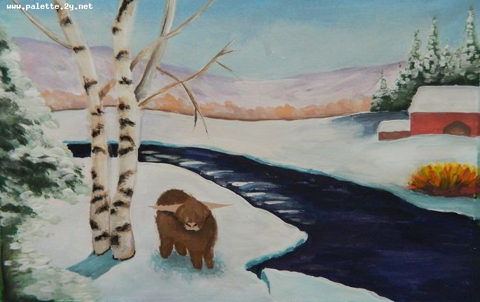 Art Studio PALETTE. Nerissa Wang Picture. Greeting Card Tempera Animals Fish 