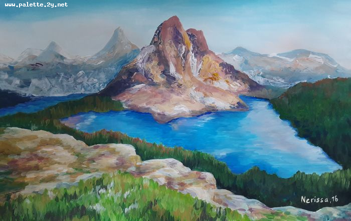 Art Studio PALETTE. Nerissa Wang Picture.  Tempera Landscape Nature 