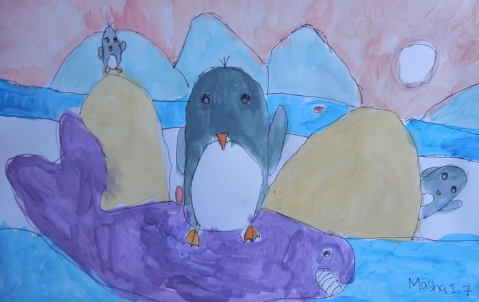 Art Studio PALETTE. Mariya Ivanova Picture.  Watercolour, Ink Fantasy Animals 