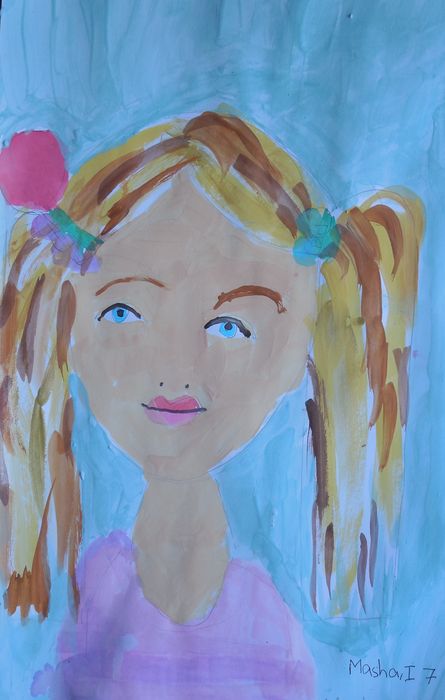 Art Studio PALETTE. Mariya Ivanova Picture.  Tempera People Selfportrait 