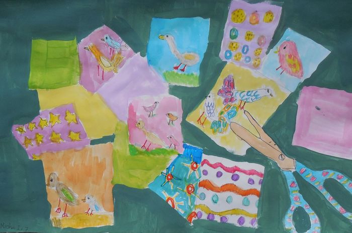 Art Studio PALETTE. Mariya Ivanova Picture.  Tempera Design Fabric 