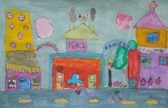 Art Studio PALETTE. Mariya Ivanova Picture.   Landscape Houses 