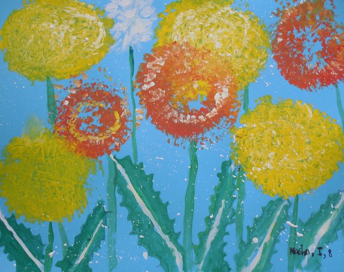 Art Studio PALETTE. Mariya Ivanova Picture.  Tempera Plants Garden 